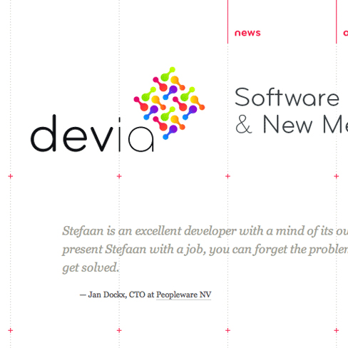 devia website screenshot